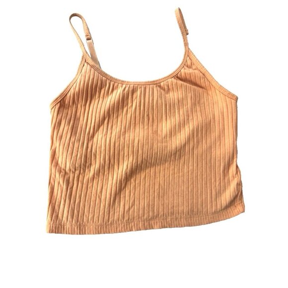 Old Navy Tops - Old Navy Womens Peach Y2K Ribbed Soft Girl Crop Tank M Stretch Knit Summer Cute